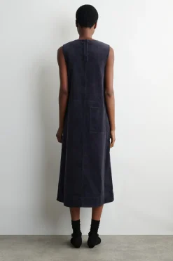 A-LINE CORDUROY MIDI DRESS