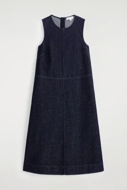 A-LINE DENIM MIDI DRESS