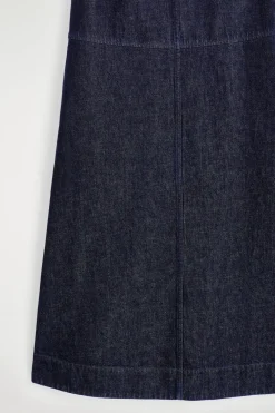 A-LINE DENIM MIDI DRESS