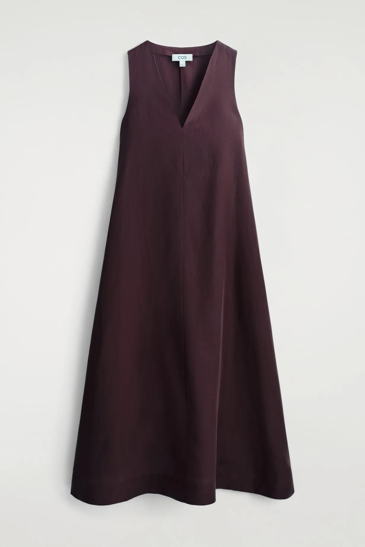A-LINE LINEN-BLEND MAXI DRESS