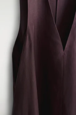 A-LINE LINEN-BLEND MAXI DRESS