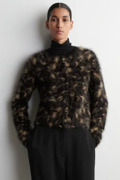 ANIMAL-JACQUARD MERINO WOOL CARDIGAN