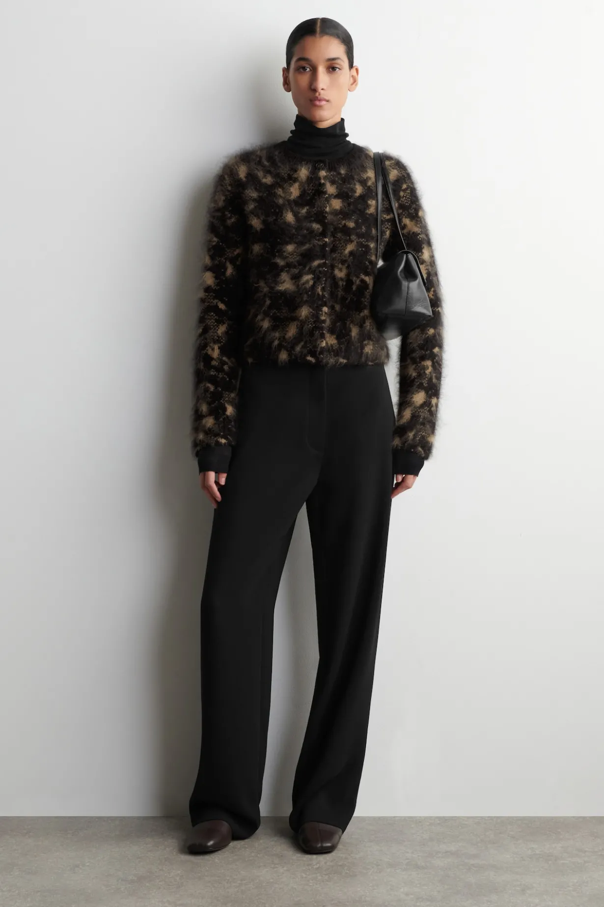 ANIMAL-JACQUARD MERINO WOOL CARDIGAN