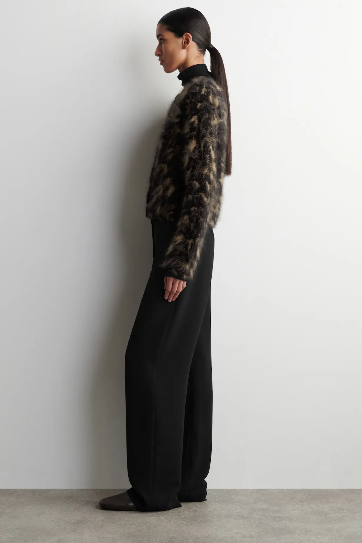 ANIMAL-JACQUARD MERINO WOOL CARDIGAN