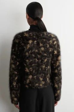ANIMAL-JACQUARD MERINO WOOL CARDIGAN