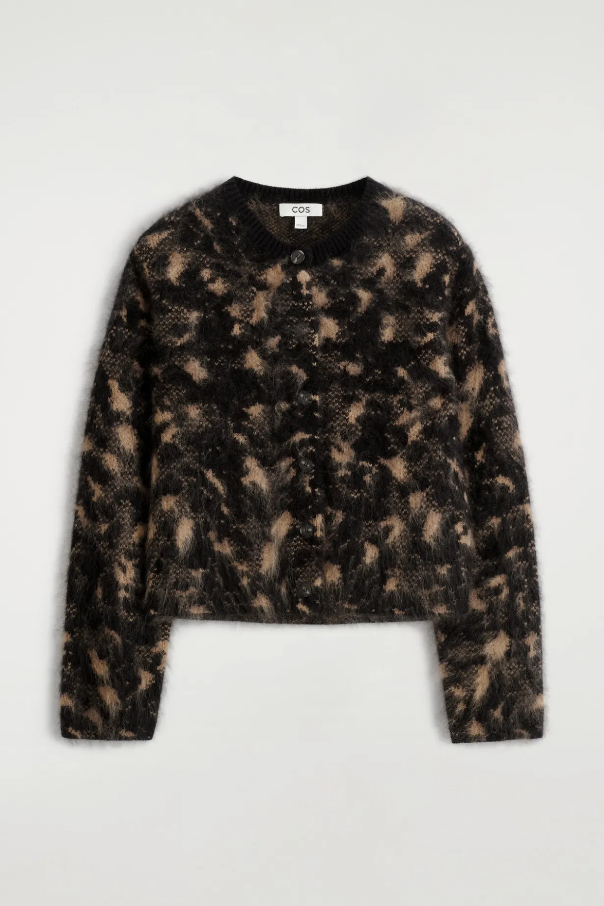 ANIMAL-JACQUARD MERINO WOOL CARDIGAN