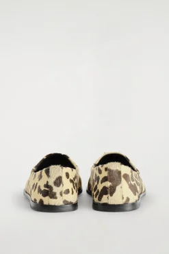 ANIMAL-PRINT PONY HAIR EFFECT LEATHER LOAFERS