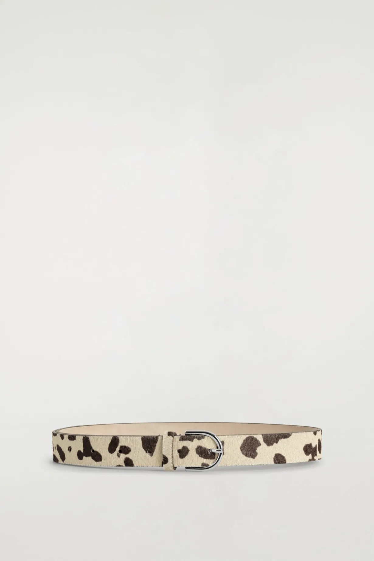 ANIMAL-PRINT PONY HAIR-EFFECT LEATHER BELT