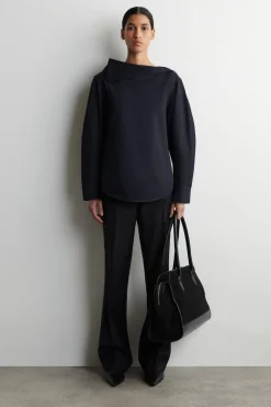 ASYMMETRIC COTTON BLOUSE