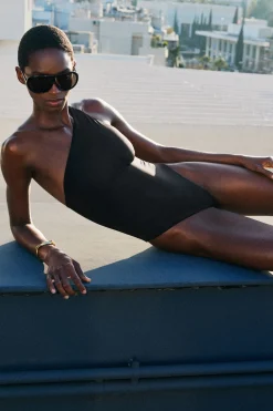 ASYMMETRIC DOUBLE-FACED SWIMSUIT