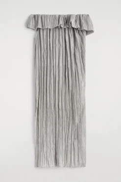 ASYMMETRIC PLEATED SILK GOWN