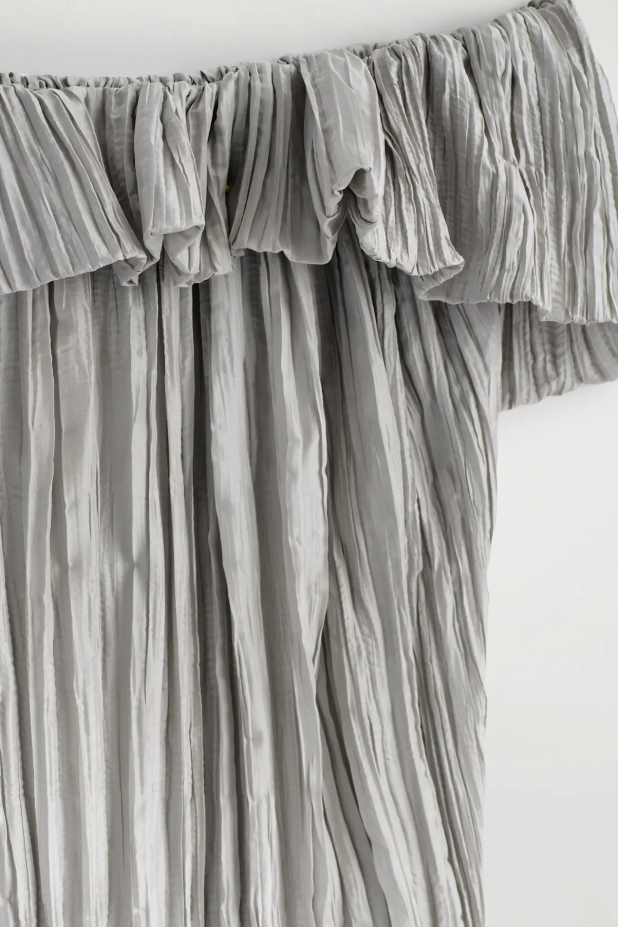 ASYMMETRIC PLEATED SILK GOWN