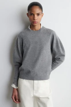 BALLOON-SLEEVE MERINO WOOL SWEATER