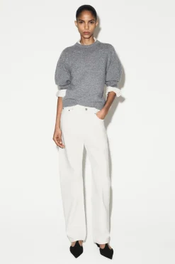 BALLOON-SLEEVE MERINO WOOL SWEATER