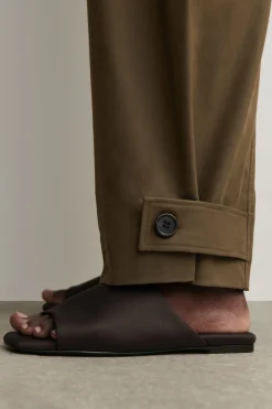 BARREL-LEG COTTON UTILITY PANTS