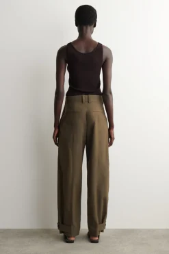 BARREL-LEG COTTON UTILITY PANTS