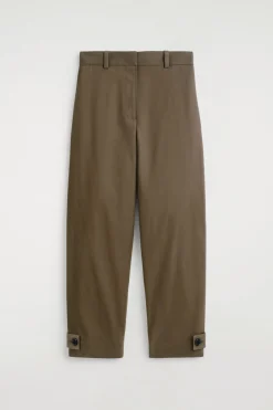 BARREL-LEG COTTON UTILITY PANTS