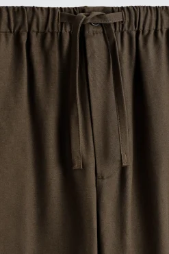 BARREL-LEG DRAWSTRING PANTS