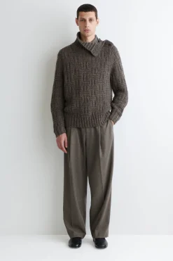 BASKETWEAVE WOOL SWEATER