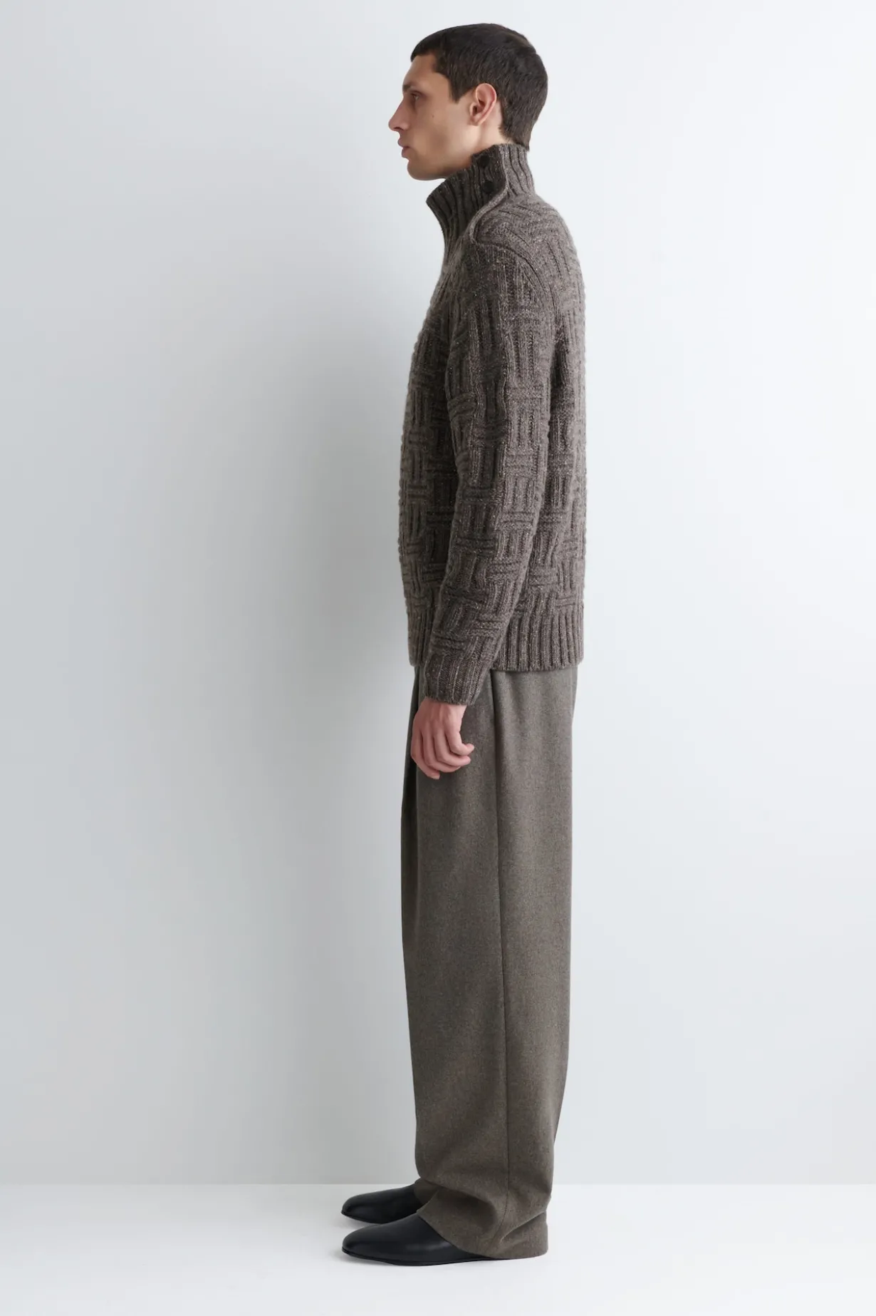 BASKETWEAVE WOOL SWEATER