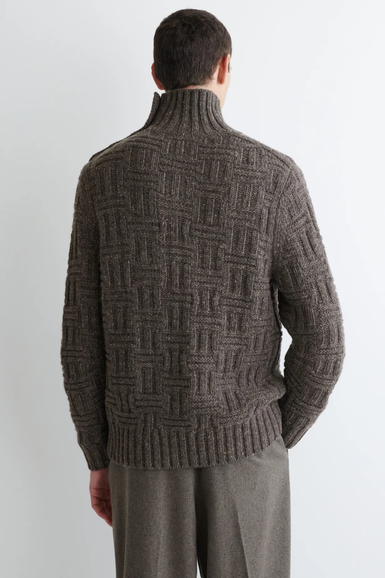 BASKETWEAVE WOOL SWEATER