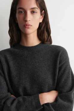 BELT-DETAIL MERINO WOOL SWEATER