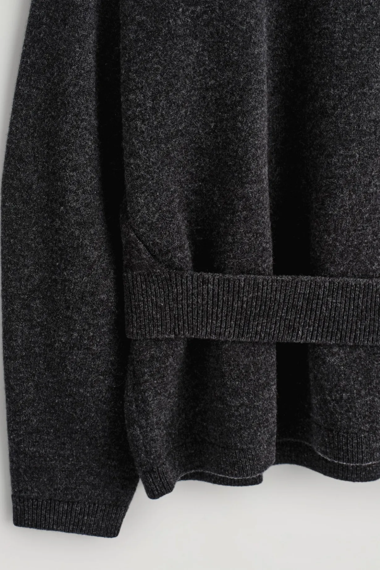 BELT-DETAIL MERINO WOOL SWEATER