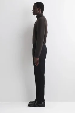 BELTED COTTON REGULAR-FIT STRAIGHT-LEG PANTS