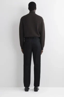 BELTED COTTON REGULAR-FIT STRAIGHT-LEG PANTS