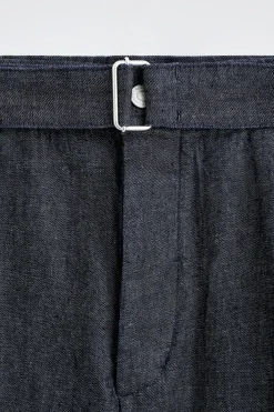BELTED WIDE-LEG DENIM SHORTS
