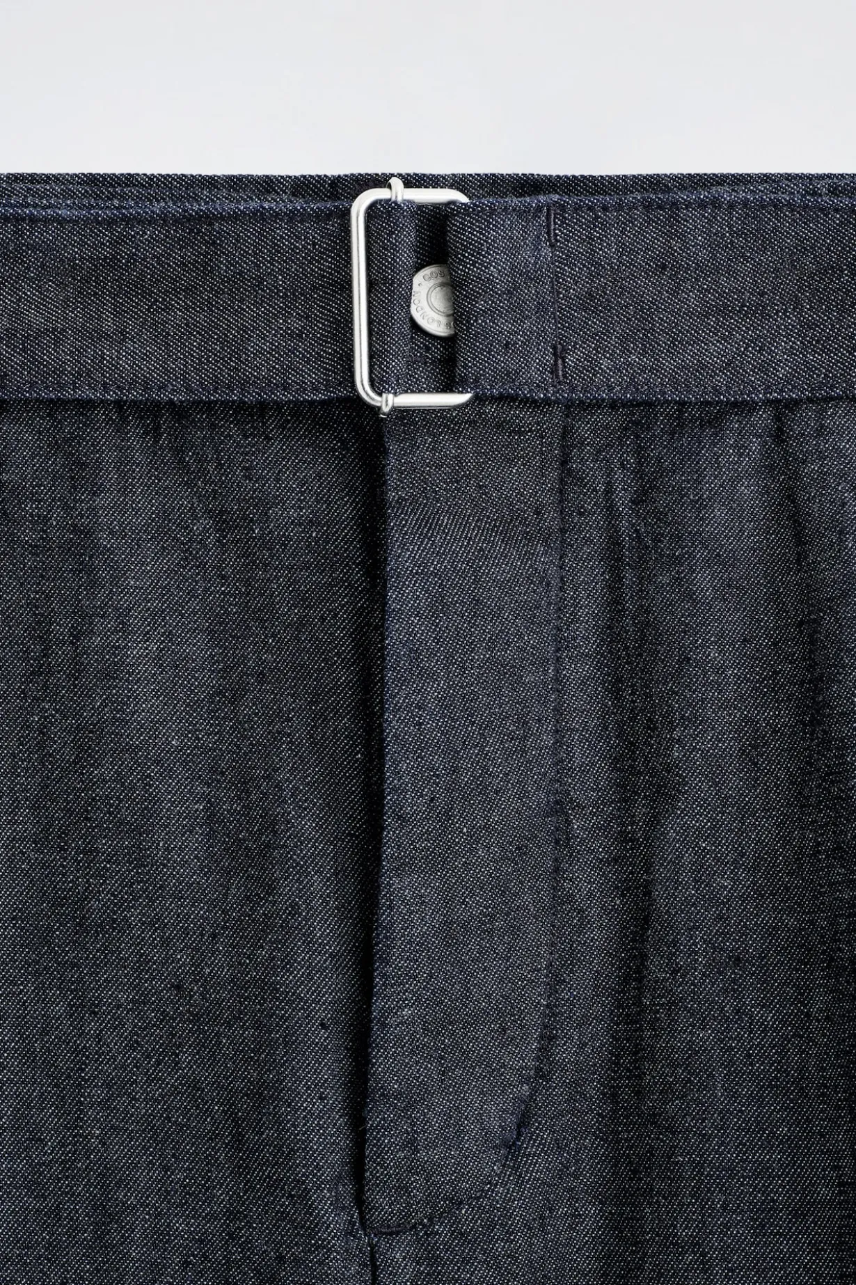 BELTED WIDE-LEG DENIM SHORTS