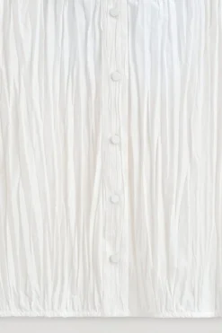 BIB-FRONT CRINKLED-COTTON SHIRT