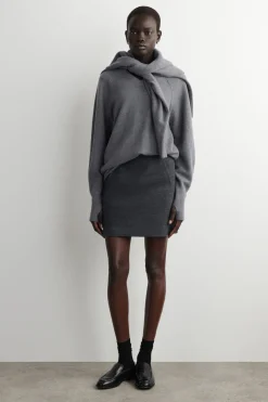BOILED MERINO WOOL MINI SKIRT