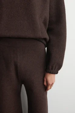 BOILED MERINO WOOL WIDE-LEG PANTS
