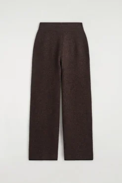 BOILED MERINO WOOL WIDE-LEG PANTS