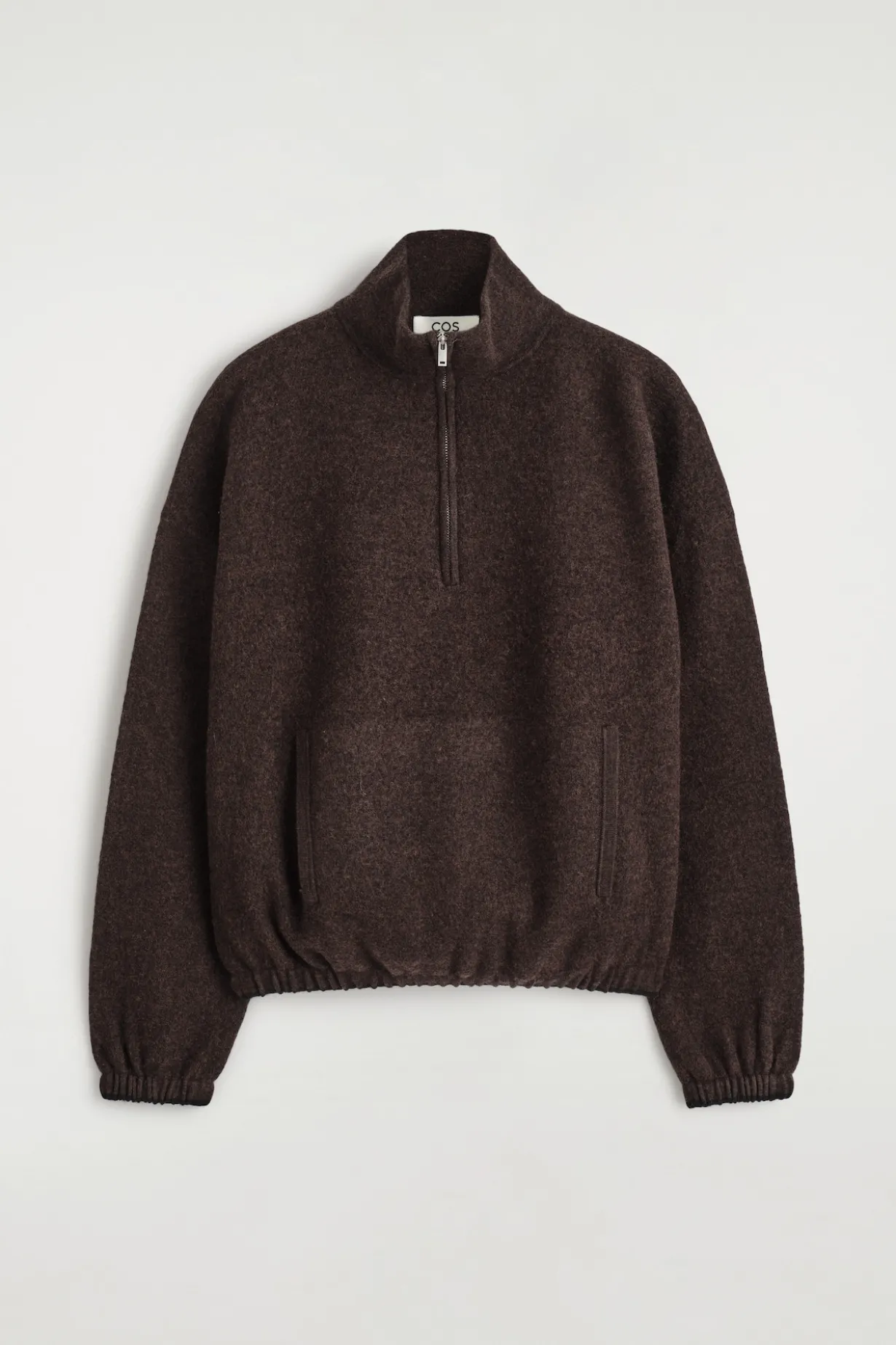BOILED MERINO WOOL ZIP-UP SWEATER
