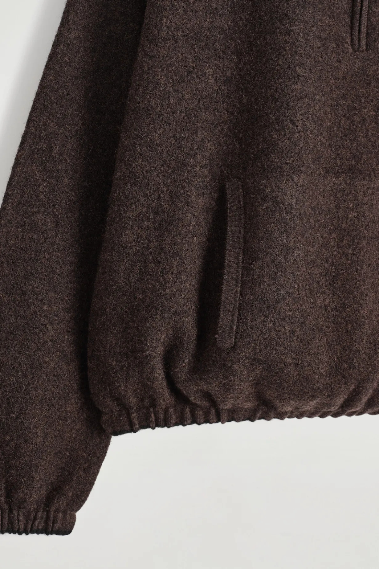 BOILED MERINO WOOL ZIP-UP SWEATER