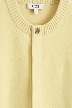 BOILED-WOOL CREW-NECK CARDIGAN