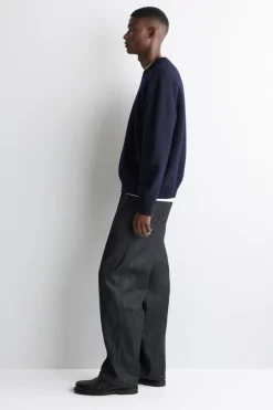 BOILED-WOOL CREW-NECK SWEATER