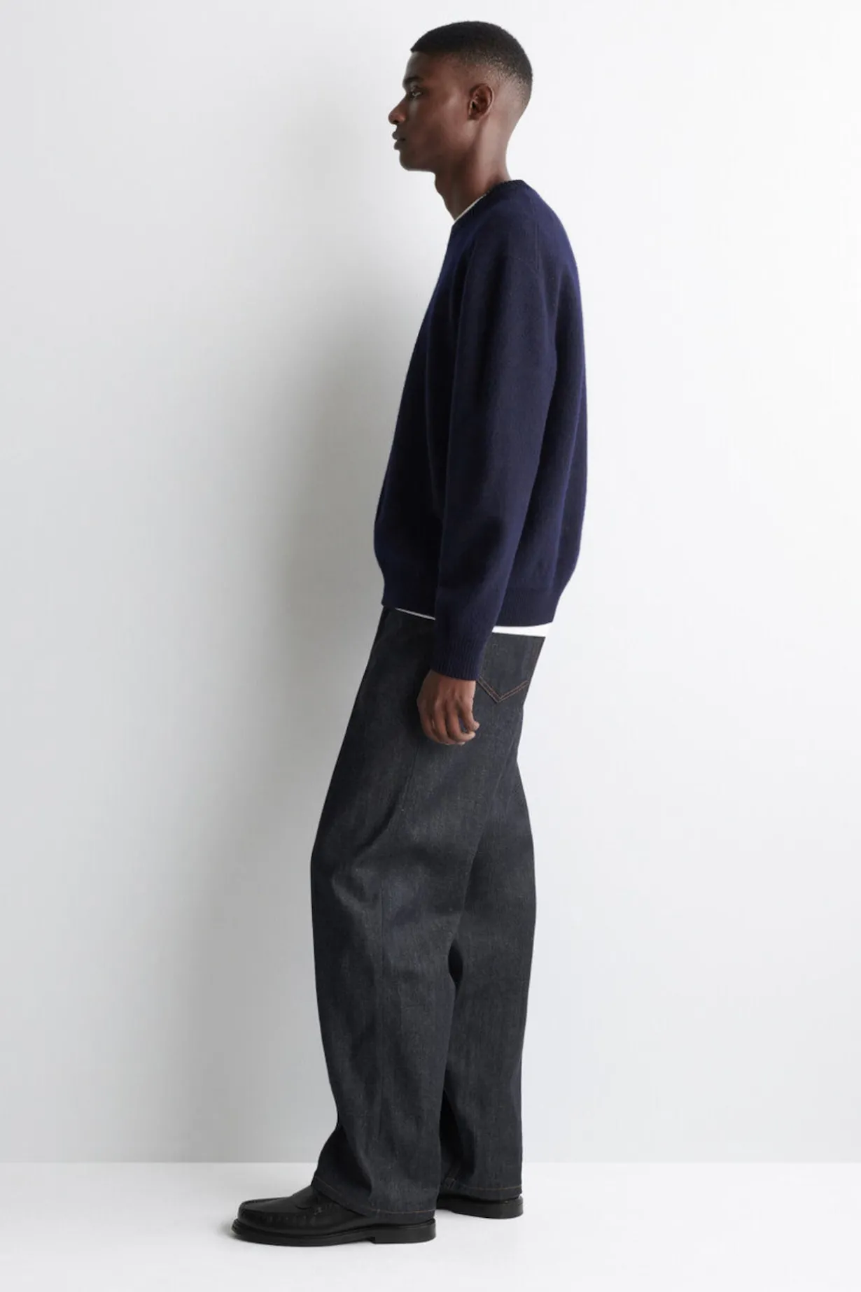 BOILED-WOOL CREW-NECK SWEATER