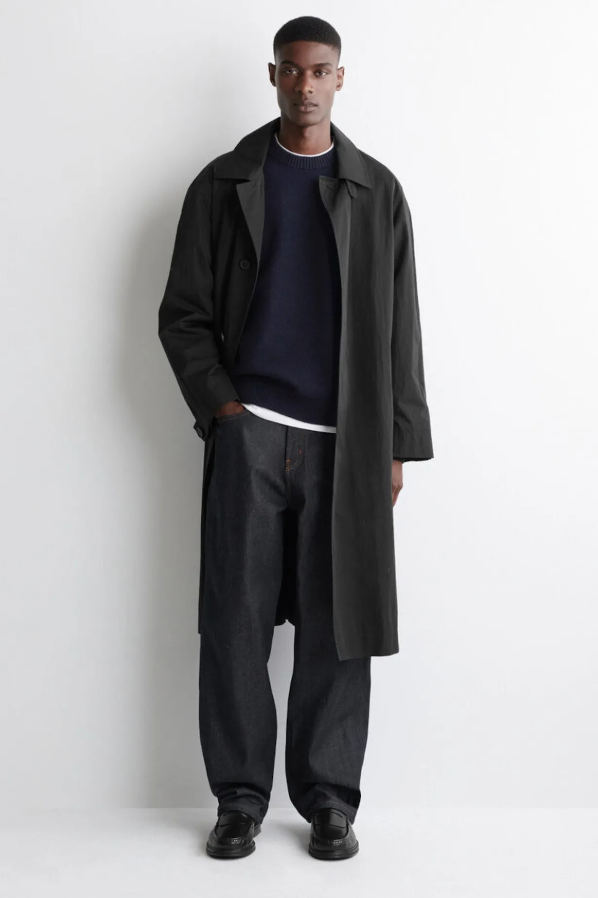 BOILED-WOOL CREW-NECK SWEATER