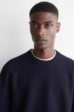BOILED-WOOL CREW-NECK SWEATER