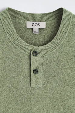 BOUCLÉ-KNIT HENLEY T-SHIRT