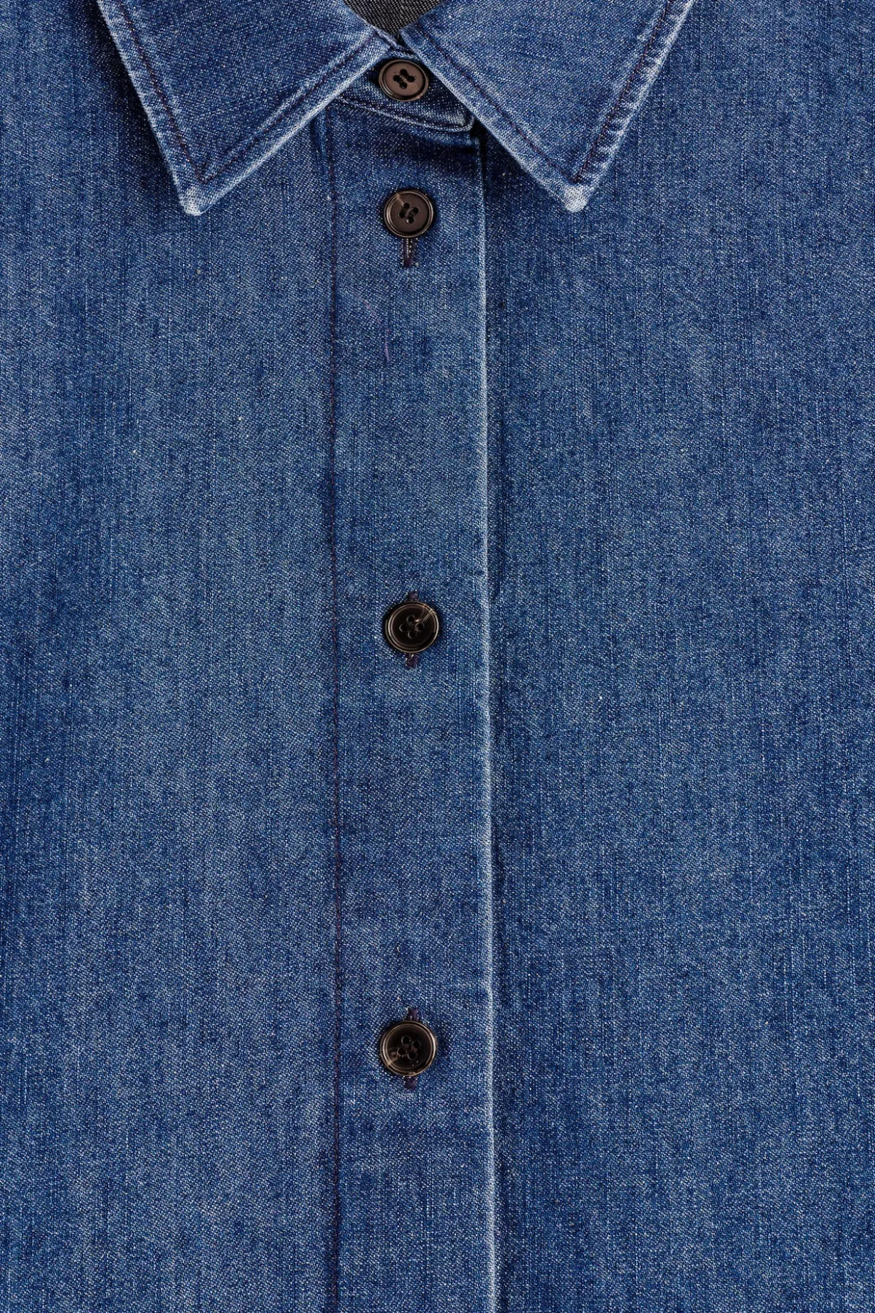 BOXY SHORT-SLEEVED DENIM SHIRT