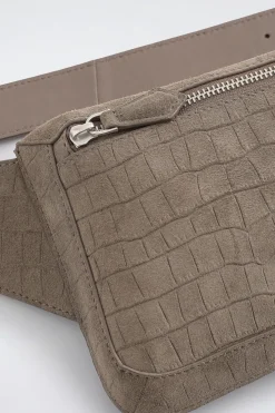 BRUNSWICK BELT BAG - CROC-EFFECT SUEDE