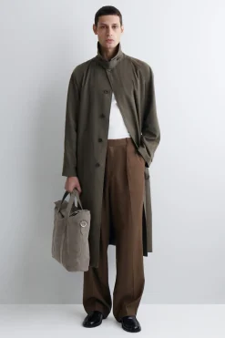 BRUNSWICK MESSENGER BAG - CROCODILE-EFFECT SUEDE