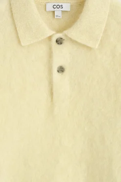 BRUSHED MOHAIR-BLEND POLO SWEATER