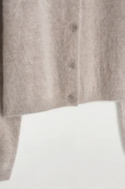 BRUSHED-CASHMERE CREW-NECK CARDIGAN