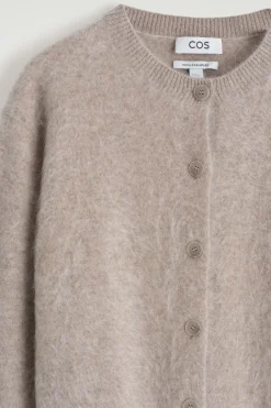 BRUSHED-CASHMERE CREW-NECK CARDIGAN