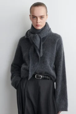 BRUSHED-CASHMERE CREW-NECK SWEATER